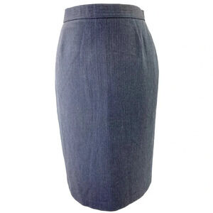 Briggs New York Pinstripe Pencil Casual Skirt Women Size 8 Black Silver Stretchy